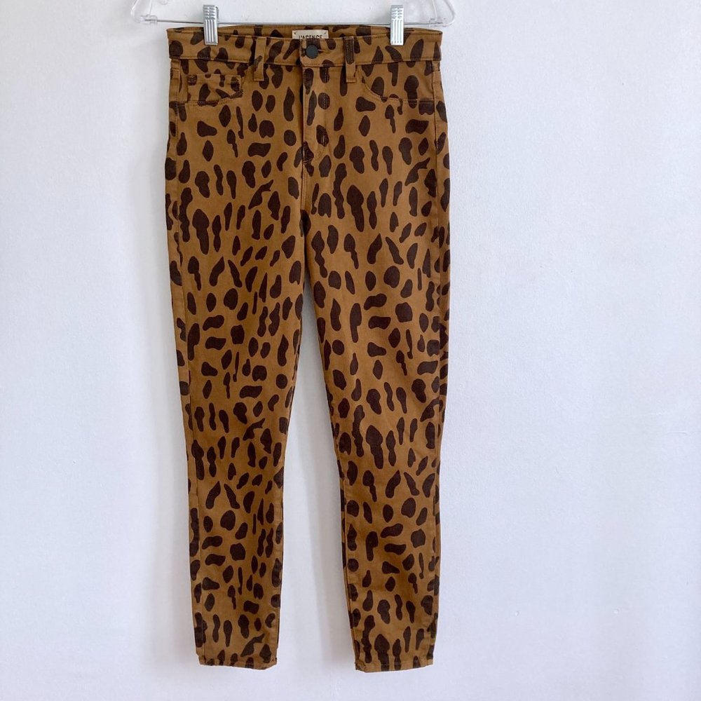 L'AGENCE Jeans Leopard Print High Waist Skinny Cropped $375 Size 28 - Picture 4 of 9